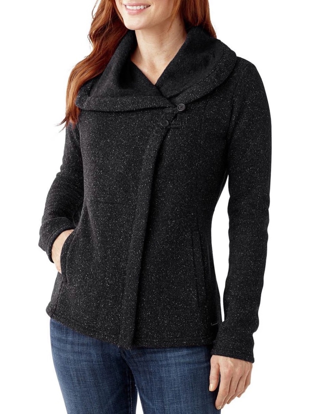 Smartwool Odessa Lake Wrap Wool Blend Jacket Coat Charcoal Gray Sz M